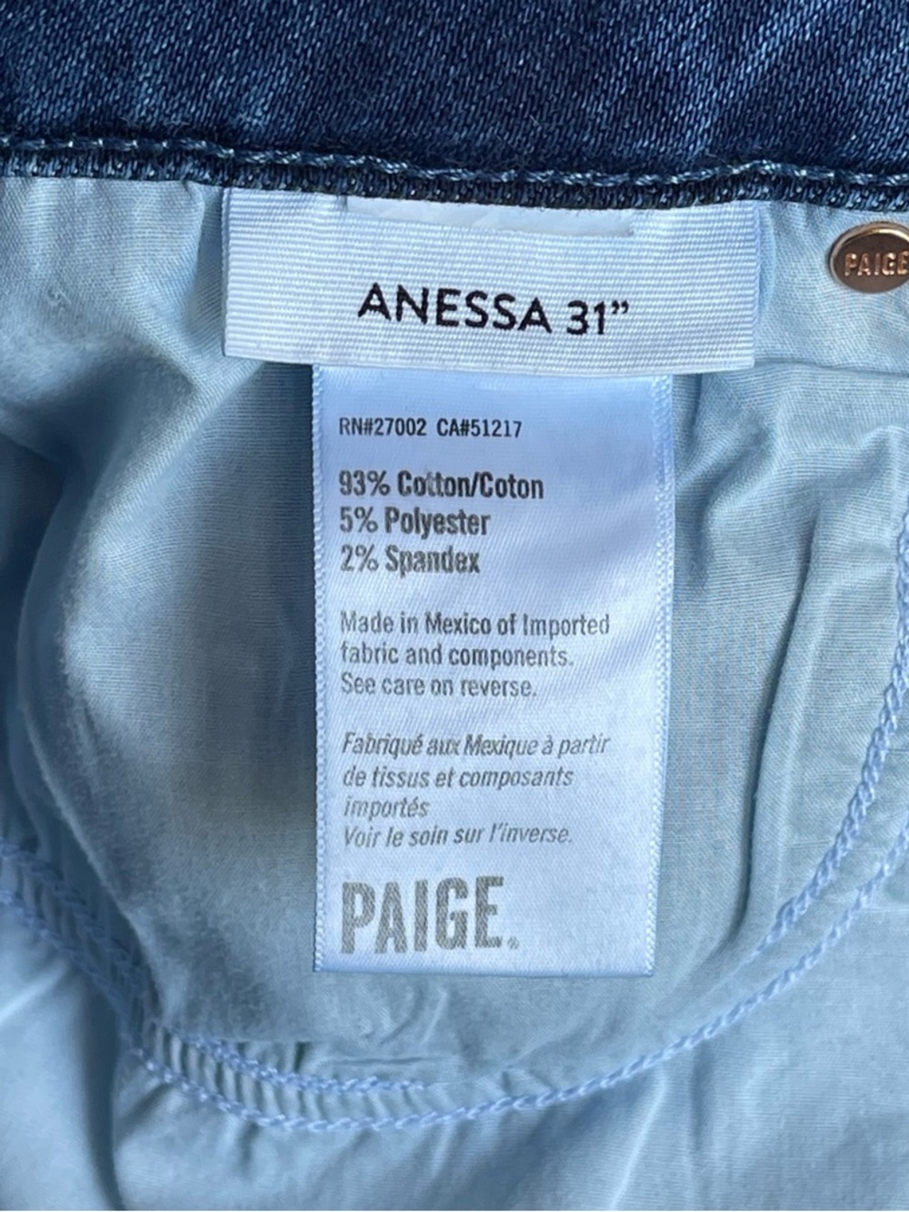 Paige Anessa Wide Leg Cropped Jeans Size 28 Showtime Raw Hem 26” Inseam - Picture 6 of 14